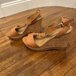 Franco Sarto Brown Wedge Sandals